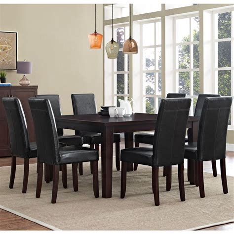 Simpli Home Acadian 9-Piece Midnight Black Dining Set-AXCDS9-ACA-BL ...