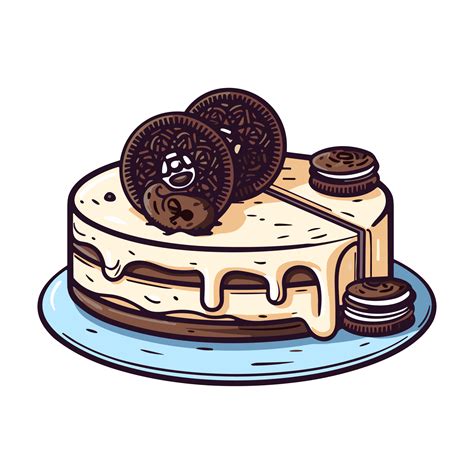 oreo cheesecake clip art illustration. Transparent backgrund ...