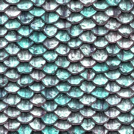 Mermaid Scales - Aqua fabric - bonnie_phantasm - Spoonflower