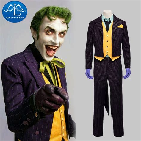 MANLUYUNXIAO New Men's Batman Arkham Asylum Joker Cosplay Costume For ...