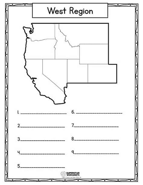 the west region map is shown in black and white