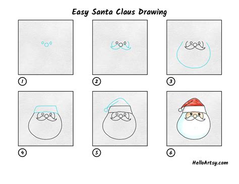 Easy Santa Claus Drawing - HelloArtsy