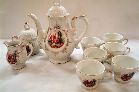 Vintage VICTORIAN TEA SET, Porcelain Demitasse - Child's Tea Set (11 ...