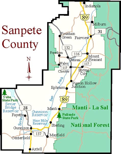 Sanpete County Map