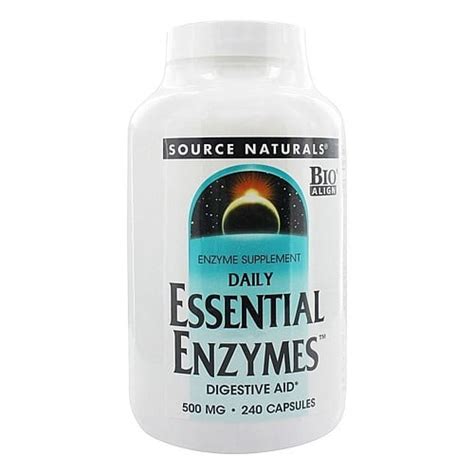 Source Naturals Daily Essential Enzymes 500 mg. 240 Vegetarian Capsules ...