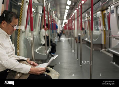 Hong Kong, In the mtr train from the Sheung Wan station Stock Photo - Alamy