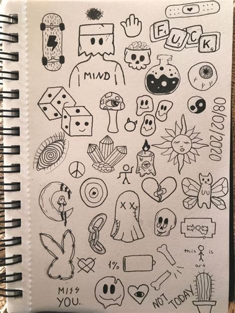 Hand Doodles on an Open Notebook