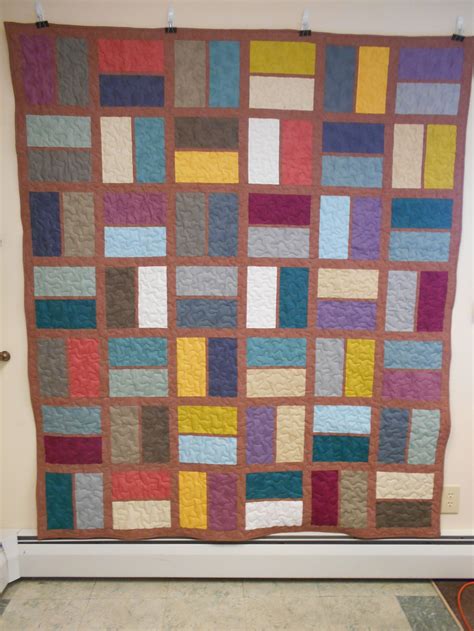 Twin Size Quilt, Warm Colored Large Block Modern Twin Size Quilt 68 X ...