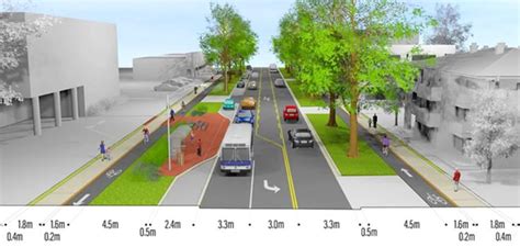 Proposed cross-section for arterial streets