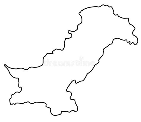 Pakistan Map Outline Vector Illustration Stock Vector - Illustration of ...