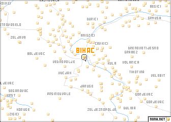 Bihać (Bosnia and Herzegovina) map - nona.net