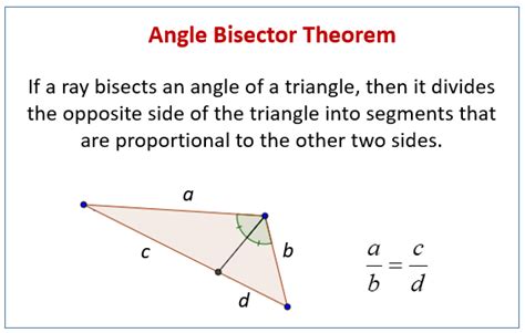 Angle Bisector Theorem (examples, solutions, videos, worksheets, games ...