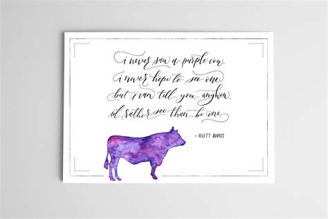 PRINTABLE Purple Cow Poem Digital Download by Gelett Burges - Etsy Canada