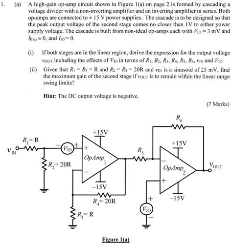 Solved 1. (a) A high-gain op-amp circuit shown in Figure | Chegg.com