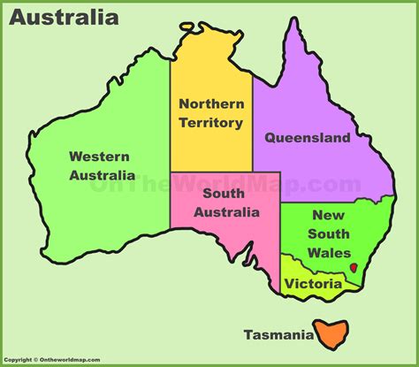 Australia States And Territories Map | List of Australia States And ...