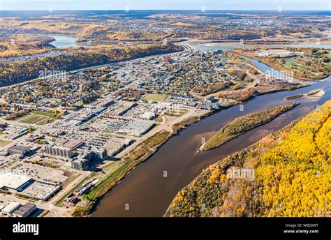 Aerial photo of Fort McMurray, Alberta, the hub of the oil sands Stock ...