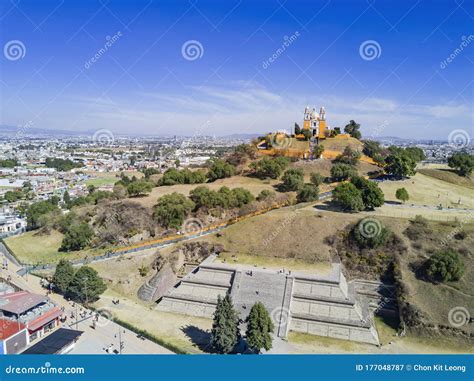 The Famous Pyramid of Cholula Stock Image - Image of architecture ...