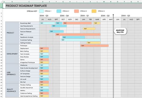 Roadmap Excel Template