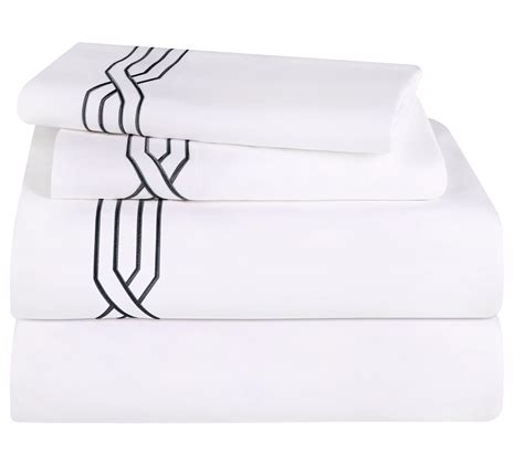 Superior Egyptian Cotton 1200TC Embroidered Sheet Set, Queen - QVC.com