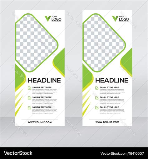 Creative roll up banner design template Royalty Free Vector