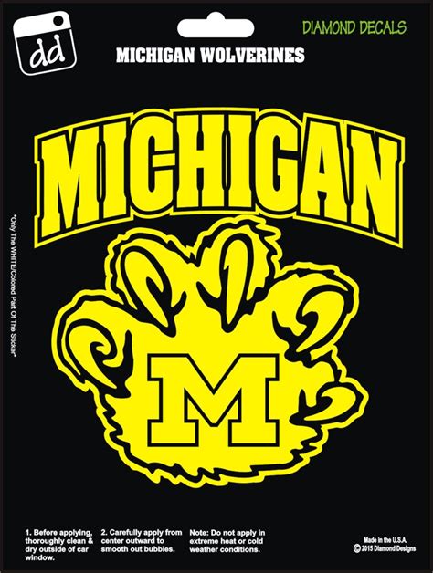 Michigan Wolverines Claw College Football Decal Vinyl Sticker Car Truck ...