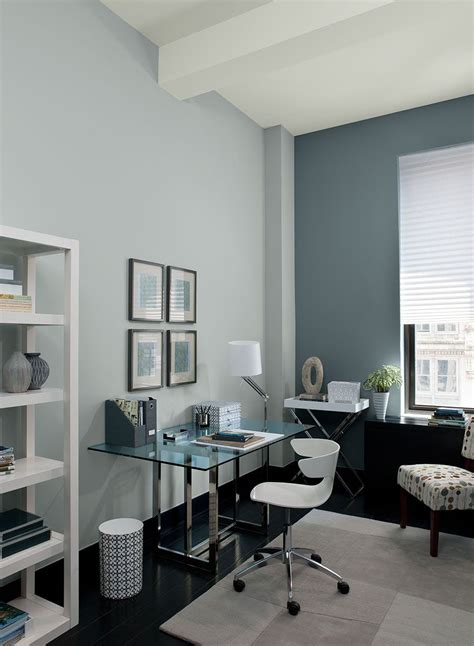 Serene and Streamlined Blue Office Decor