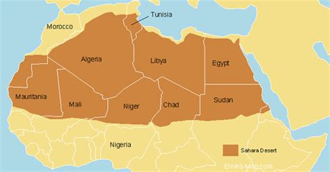 Sahara Desert Map - World Maps Enviro-Map.com