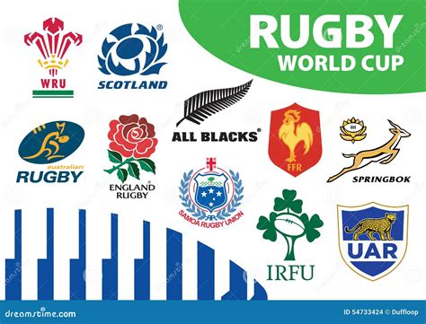 Rugby Union World Cup Team Emblems Logos Editorial Stock Image - Image ...