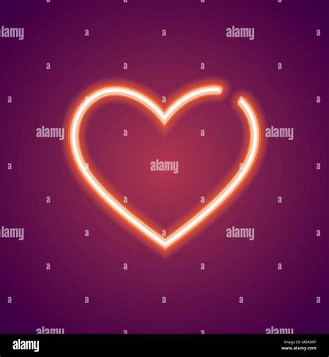 Neon love heart sign Stock Vector Image & Art - Alamy