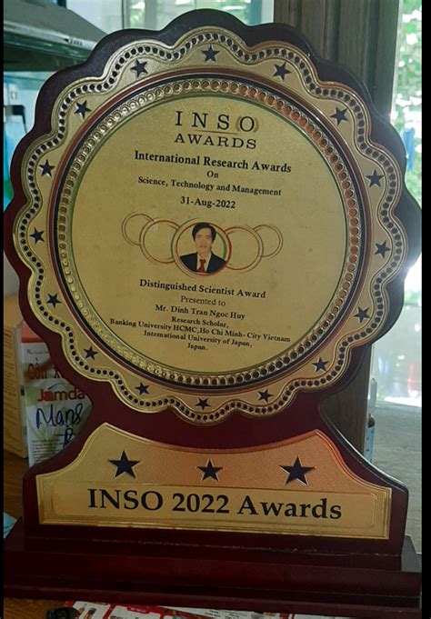 Great to receive Distinguished scientist award from India – Dinh Tran ...