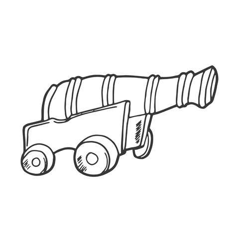 Old style cannon sketch in vector format. 29330264 Vector Art at Vecteezy