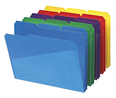 Smead 10540 Slash Pocket Poly File Folders, 1/3 Cut Top Tab, Letter ...