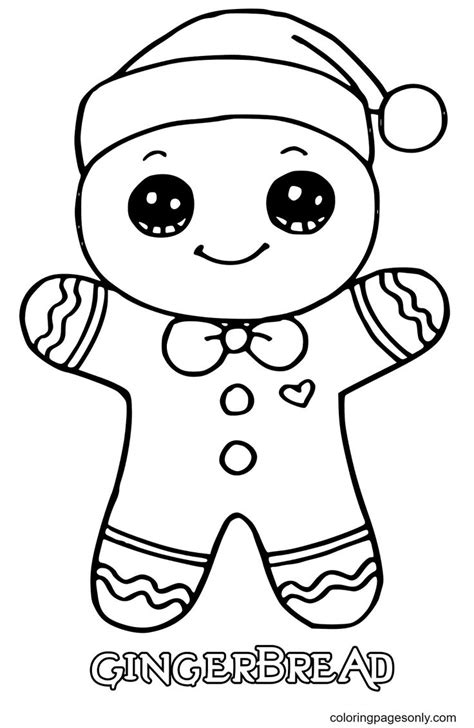 Gingerbread Man Christmas Coloring Page - Free Printable Coloring Pages ...