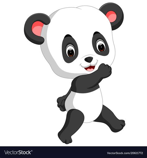 Funny panda cartoon Royalty Free Vector Image - VectorStock