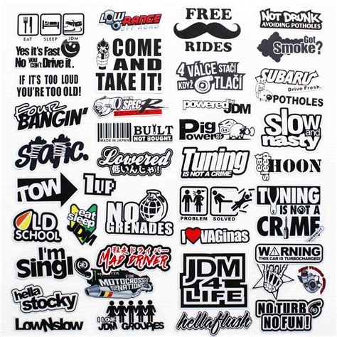 Buy 41Pcs JDM Car Sticker Racing Decale for Cars Motorcycle Helmet ...