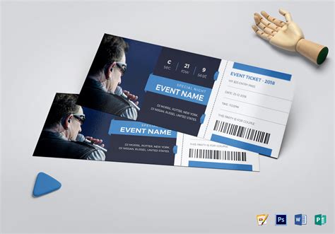 Elegant Event Ticket Design Template in PSD, Word, Publisher, Pages