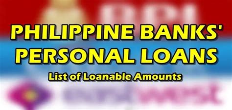 Bank Personal Loans: List Of PH Banks' Loan Offers & Loanable Amounts