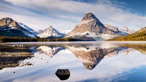 Lake Wallpaper 4K, Glacier mountains, Landscape, 5K