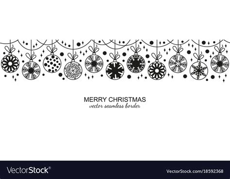 Black seamless snowflake border white background Vector Image