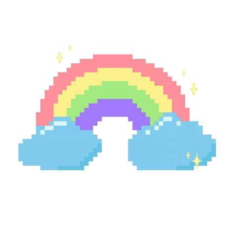 Rainbow pixel art with sparkle 28558754 Vector Art at Vecteezy