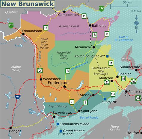 Map of New Brunswick (Map Regions) : Worldofmaps.net - online Maps and ...