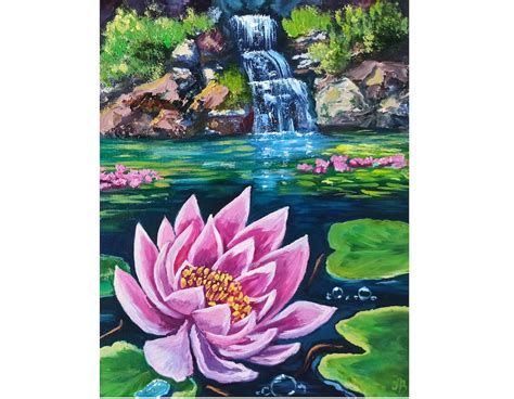 Pink Lotus Painting Flower Original Art Lotus Oil Painting on - Etsy