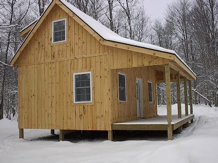 Adirondack Cabin Plans, 16'x24' with Cozy Loft and Front Porch, 1.5 Bath