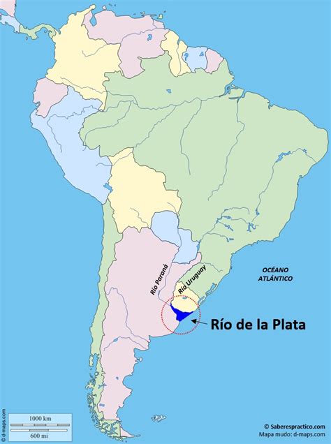 Rio De La Plata On A Map Of South America