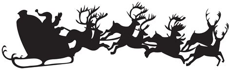 Christmas Silhouette Santa Claus with Sleigh PNG Clip Art | Gallery ...