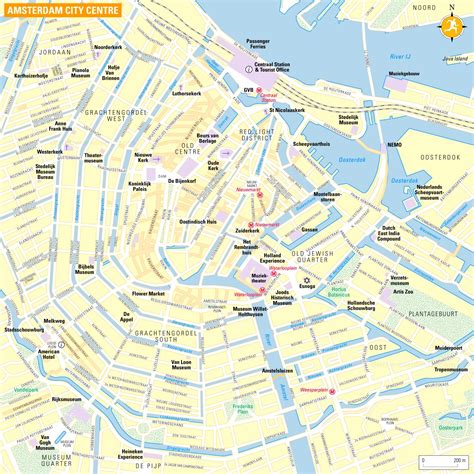 Tourist Map of Amsterdam City Centre - Ontheworldmap.com