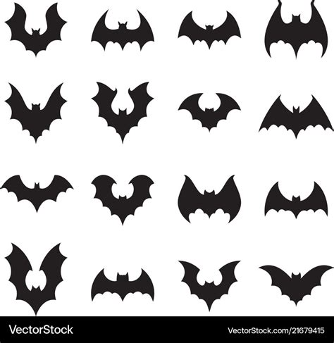 Vampire bat silhouette halloween bats decoration Vector Image