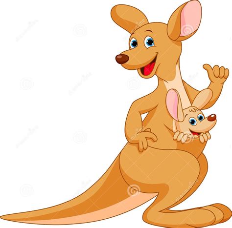 kangaroo with joey drawing - warliartdrawingforkids