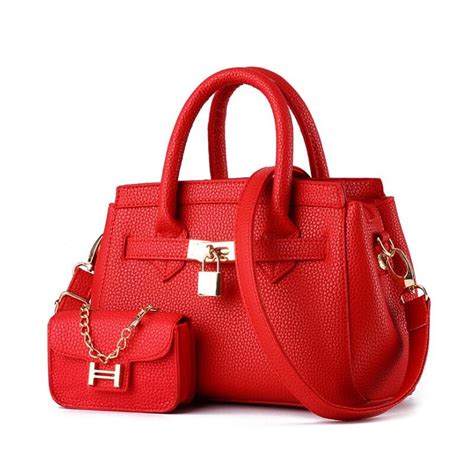 Red Leather Backpack Handbag | semashow.com