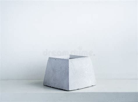 Concrete Pot. Geometric Cement Planter Stock Photo - Image of clean ...